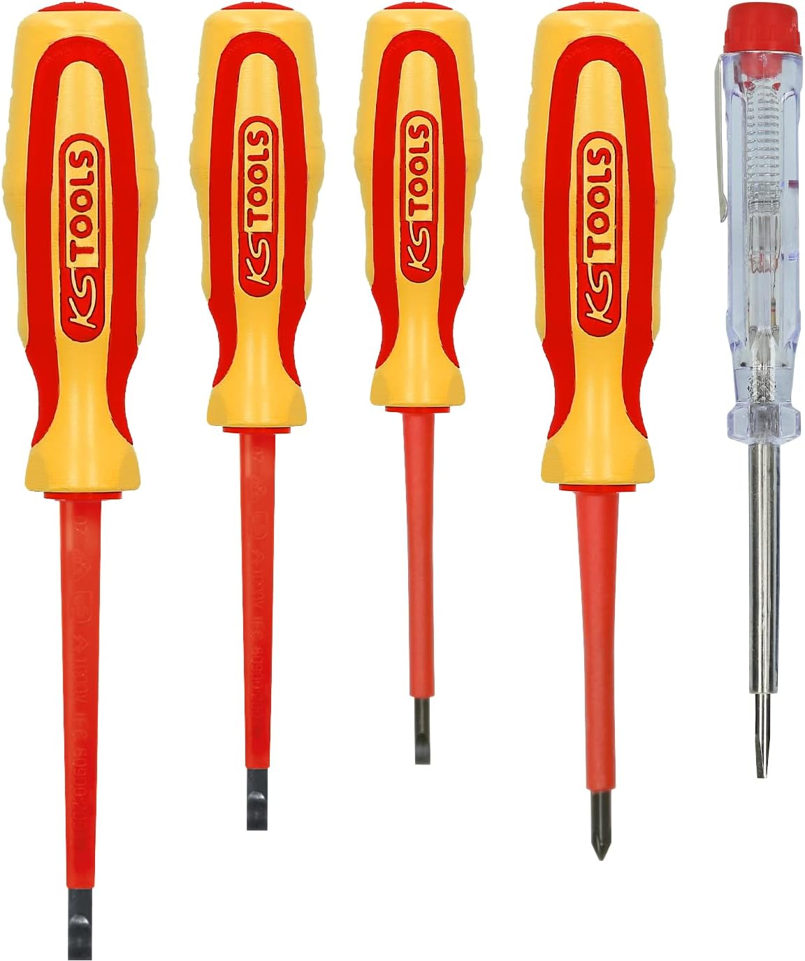 KS Tools 117.0540 ERGOTORQUE VDE Schraubendreher-Satz, PH+Schlitz, 5-tlg.