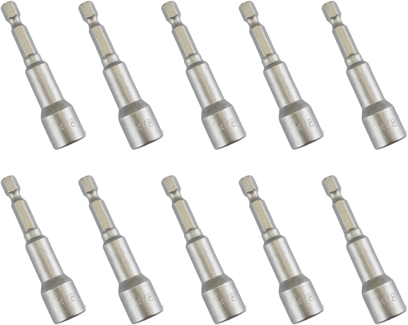 10 Stück 3/8 Zoll Schnellwechsel-Power-Nuss-Treiber-Bit, Sechskant-Schraubendreher-Bit, magnetische Verlängerung, Steckschlüssel-Set für elektrische Handbohrmaschine, Schraubendreher