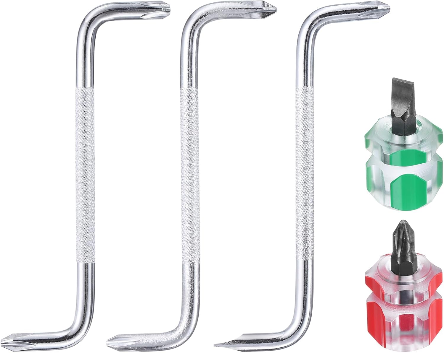 QUARKZMAN 5 Stück Winkel-Schraubendreher-Set PH3/PH2 PH2/PH1 PH2/SL6