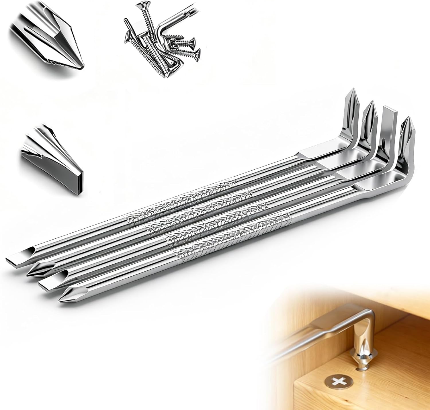 4 StüCk 90° Winkelschrauber Magnetisch Offset Schraubendreher Kreuzschlitz