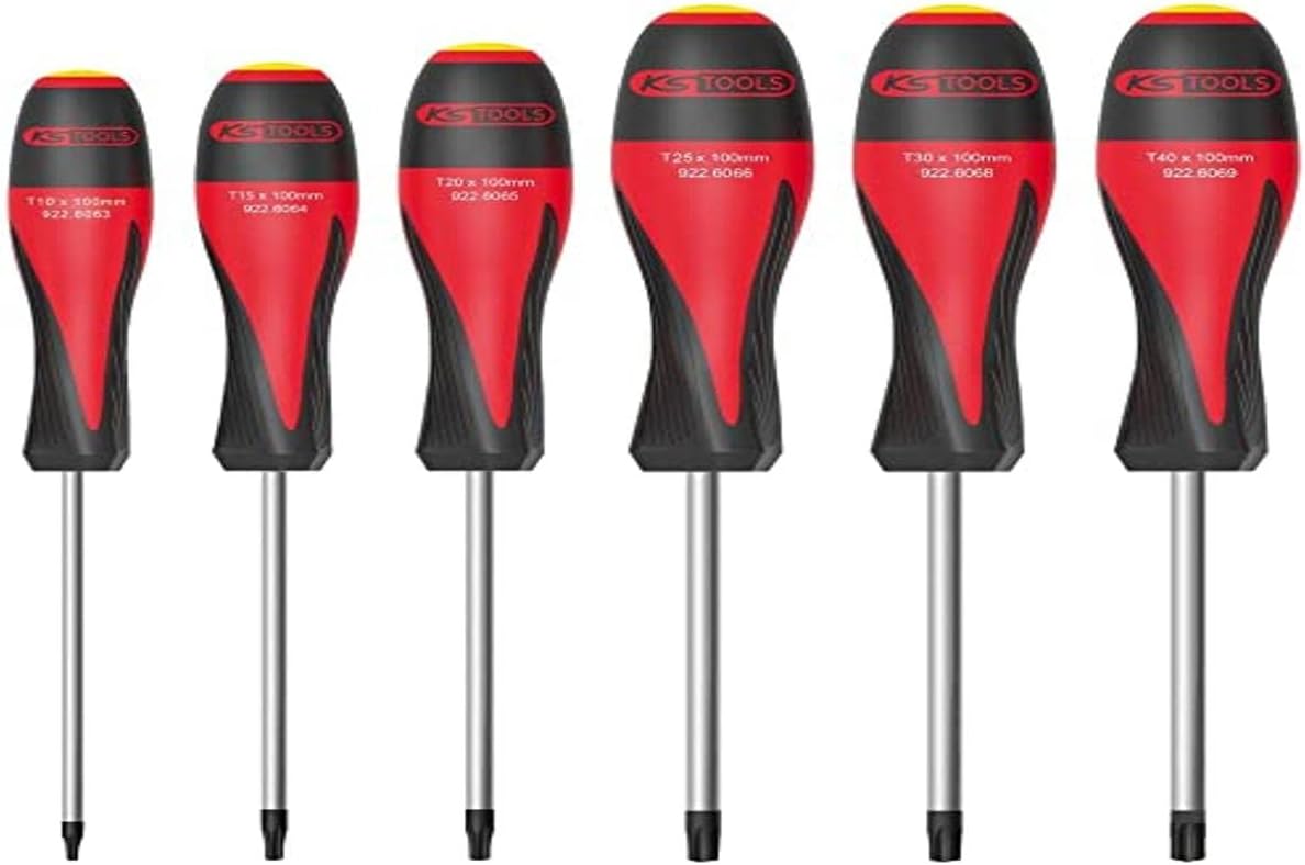 Ks Tools 922.6060 Ultimate Torx Schraubendreher Set 6-teilig - Praktisches und einfach zu bedienendes Reparaturset - Schraubwerkzeuge für Heimwerker und Profis