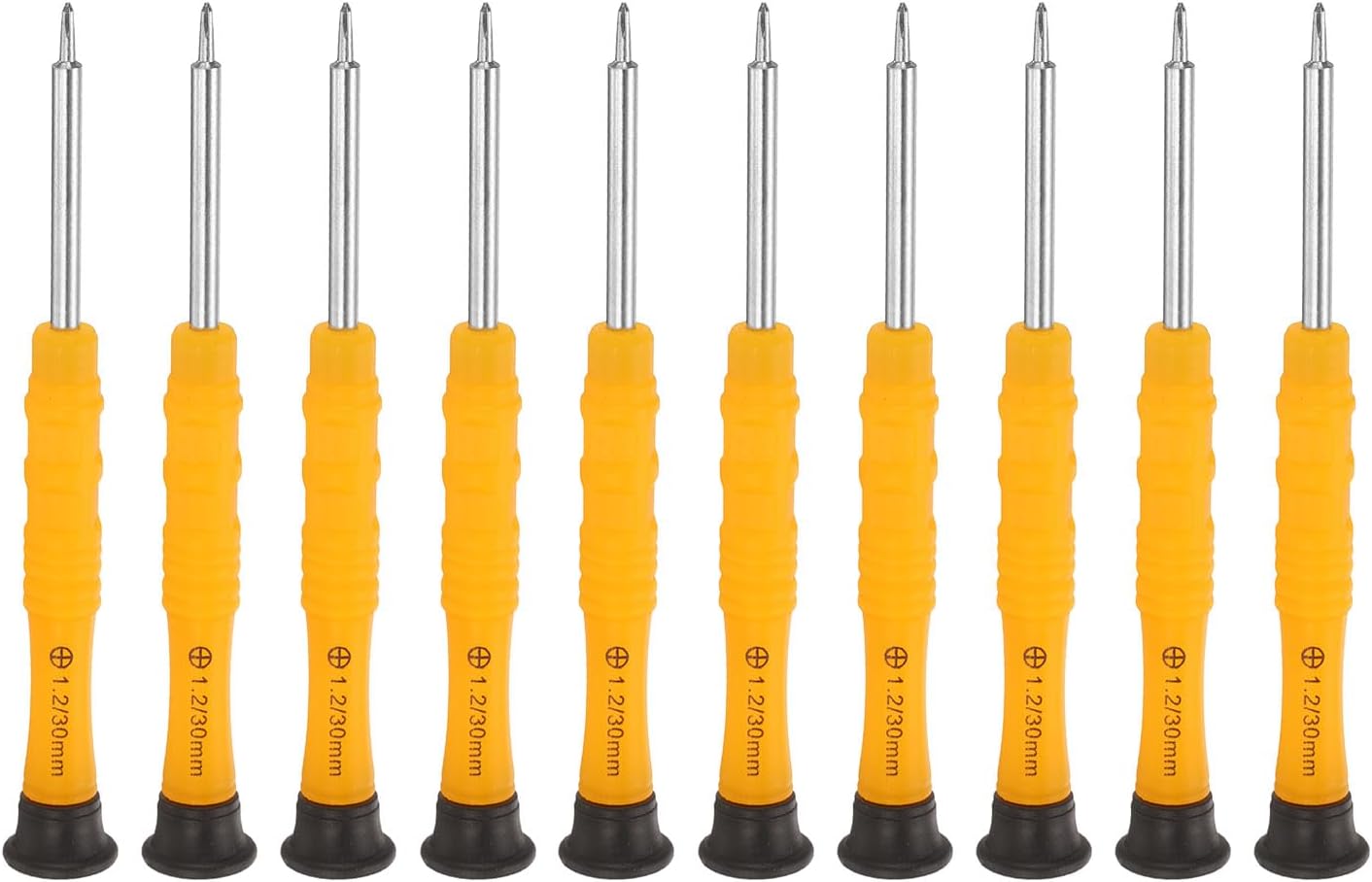 QUARKZMAN 10 Stück Schraubendreher PH2,0, 87mm Länge Mini Schraubenzieher Screwdriver Set Kohlenstoffstahl mit Ergonomischem Griff für DIY Reparaturen, Gelb