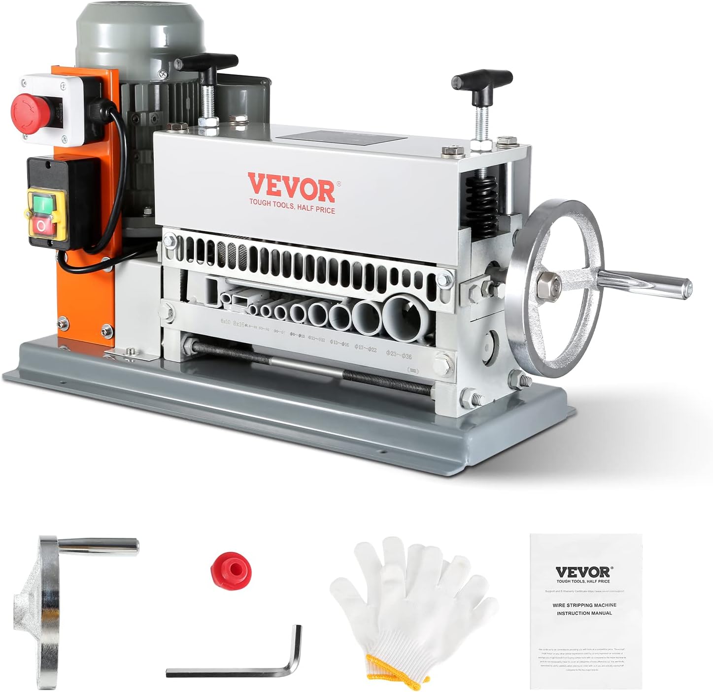 VEVOR Kabelabisoliermaschine Elektrisch φ1,5-25mm Kabelschälmaschine 60W Abisoliermaschine 7 Abisolierkanäle Abisolierzange 65-Mn-Federstahl Klinge Ideal zum Abisolieren von Kupferdraht