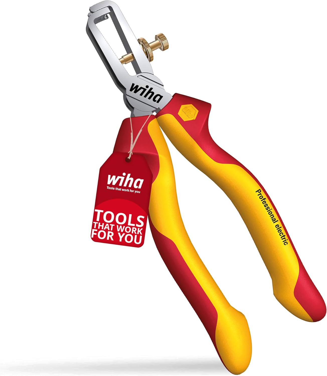 Wiha Abisolierzange Professional electric 160 mm I Zange für Elektriker I Litzen bis ø 5 mm/ 10 mm² I mit Öffnungsfeder I Mehrkomponentengriff (27437)