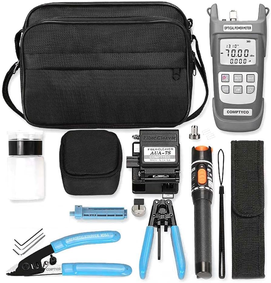 FTTH Glasfaser Cold Shut Tool Kit Multifunktionales Fasersplicer Optisches Leistungsmessgerät Zange Draht Isolierter Gummi Faser Hackmesser Set