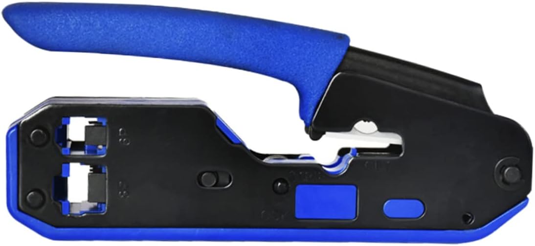 NUOBESTY Kabelabisolierer Zange mit Crimpzange Funktion Handkabelzange für Netzwerkkabel Abisolierwerkzeug aus Robustem Material mit Verriegelung für Transport und Aufbewahrung