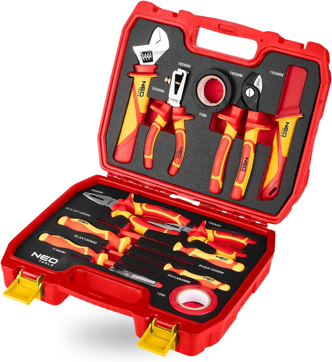 NEO TOOLS Elektriker Werkzeugset: 13-tlg., Isolierte CrV/S2 Werkzeuge