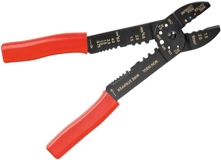 Crimp- & Quetschzange für isolierte Kabelschuhe, 0,75–5,5 mm², Rot