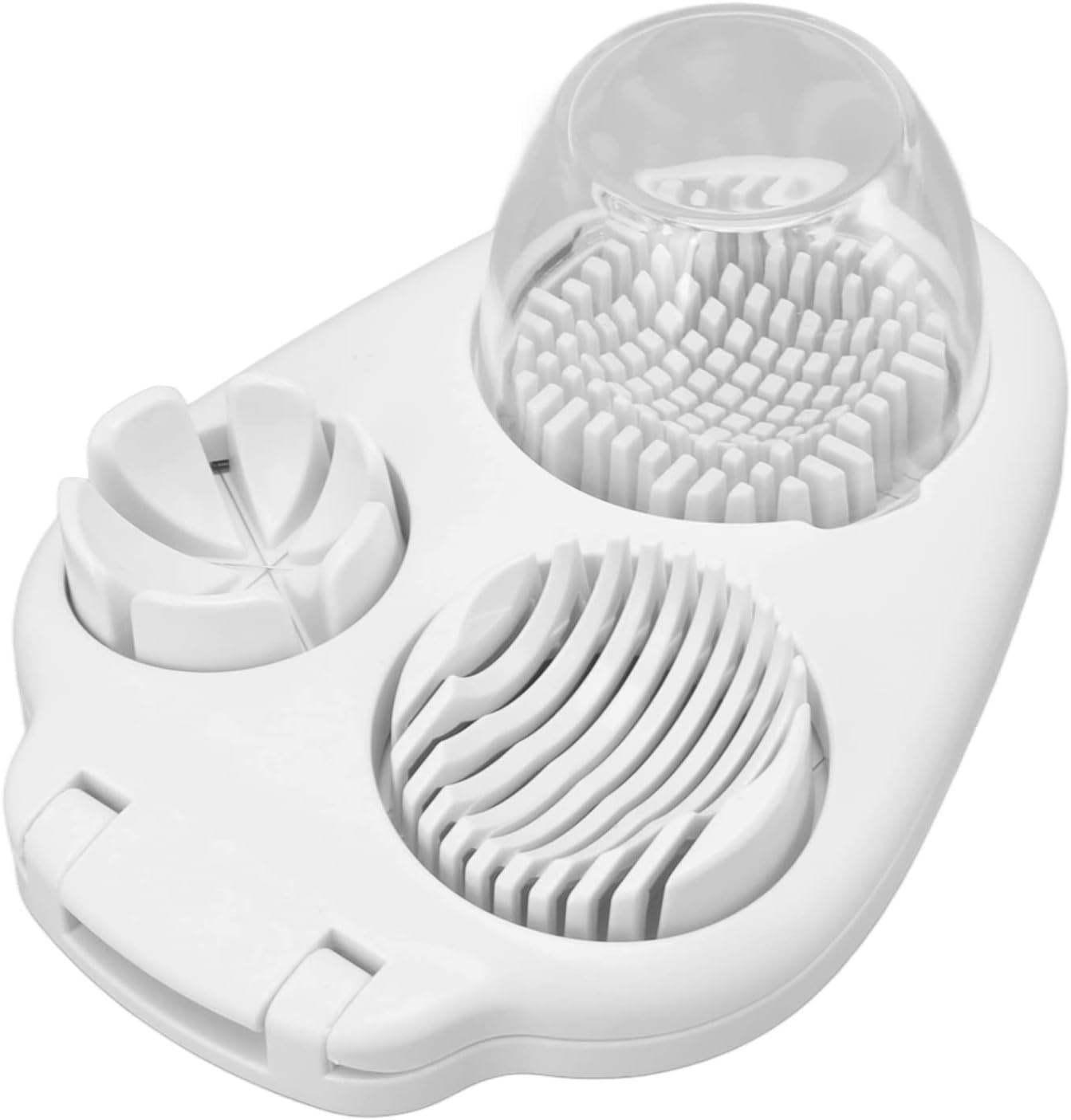 Eierschneider für Hartgekochte Eier, 3 Schneidemodi, Edelstahl Eierschneider, Multifunktionaler Manueller Eierschneider, Langlebiges Küchenzubehör für Erdbeere, Pilz, Traube, Kirschtomate