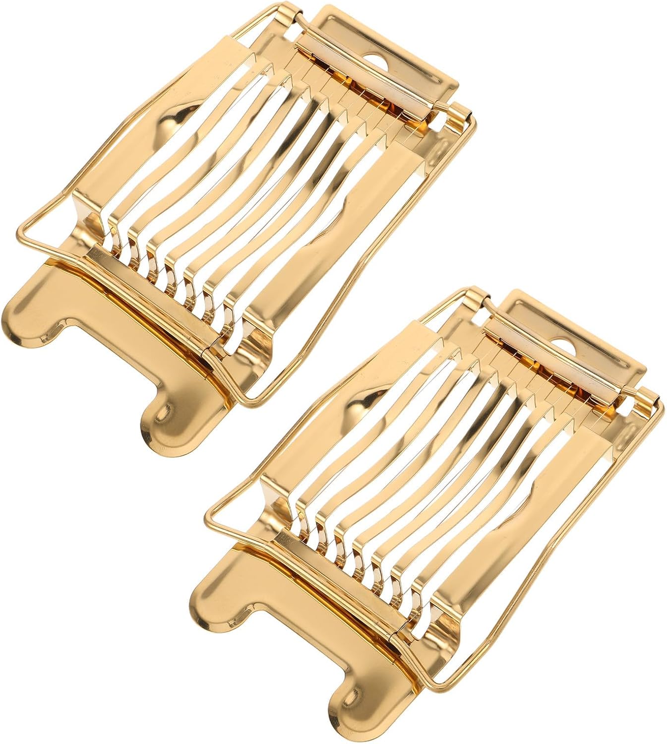 ULTECHNOVO Eierschneider aus Edelstahl 2 Stück Multifunktionaler Eierschneider für Küche und Meal Prepping in Gold