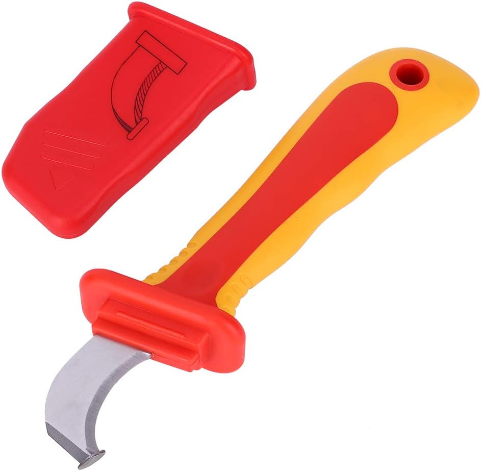 Walfront Elektriker Kabelmesser, 1000 V Isolierung, Griffe Abisolierzange mit Antimagnetischem Streifen, Wire stripper, IEC60900, Rot