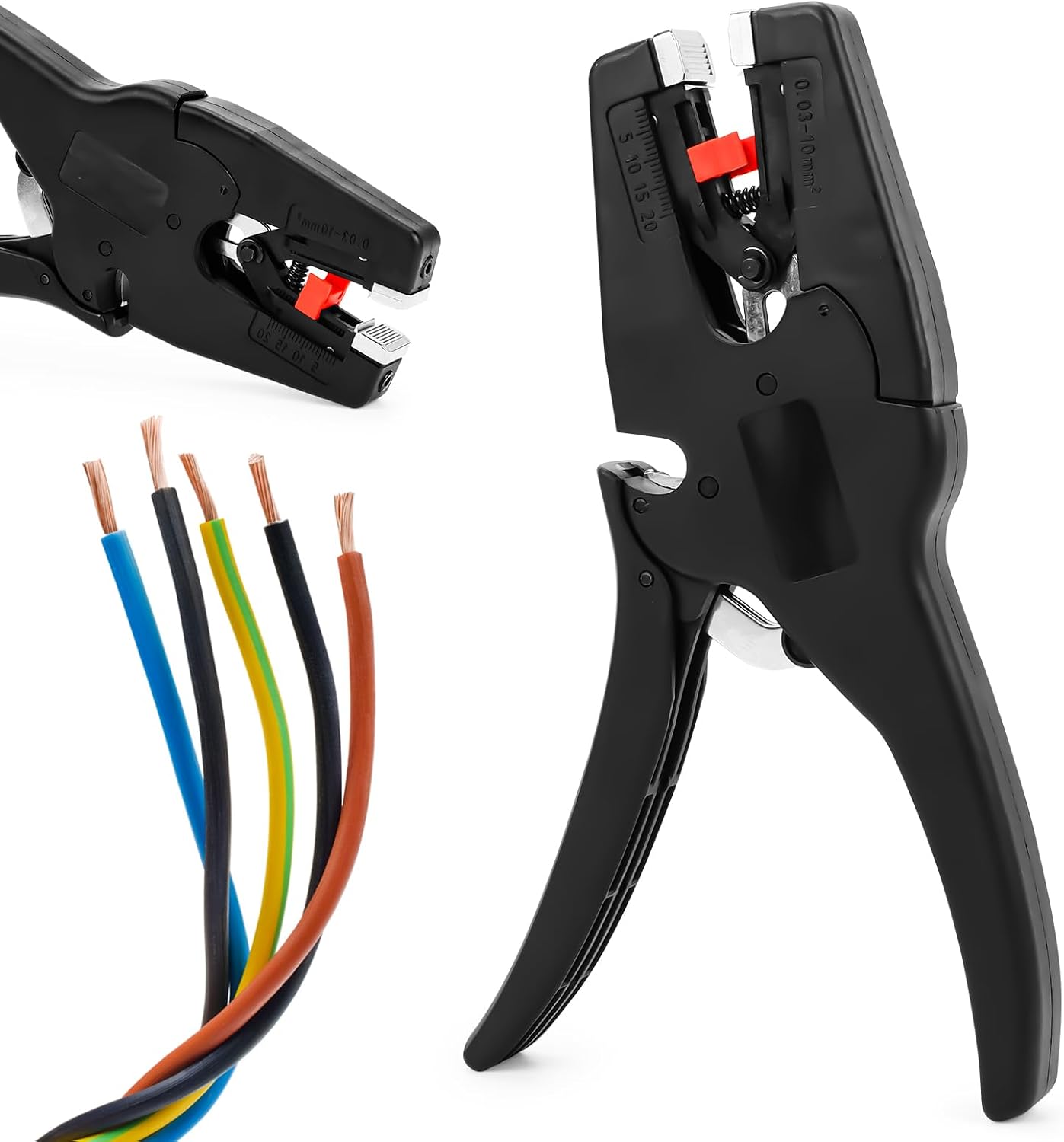 Abisolierzange, Multifunktionale Kabelschneider 2-In-1 Handwerkzeug,Selbsteinstellende Kabelabisolierzange, Wire Stripper mit Eingebauter Cutter, (0.03-10 Mm²) Für Elektriker | Drahtschneider
