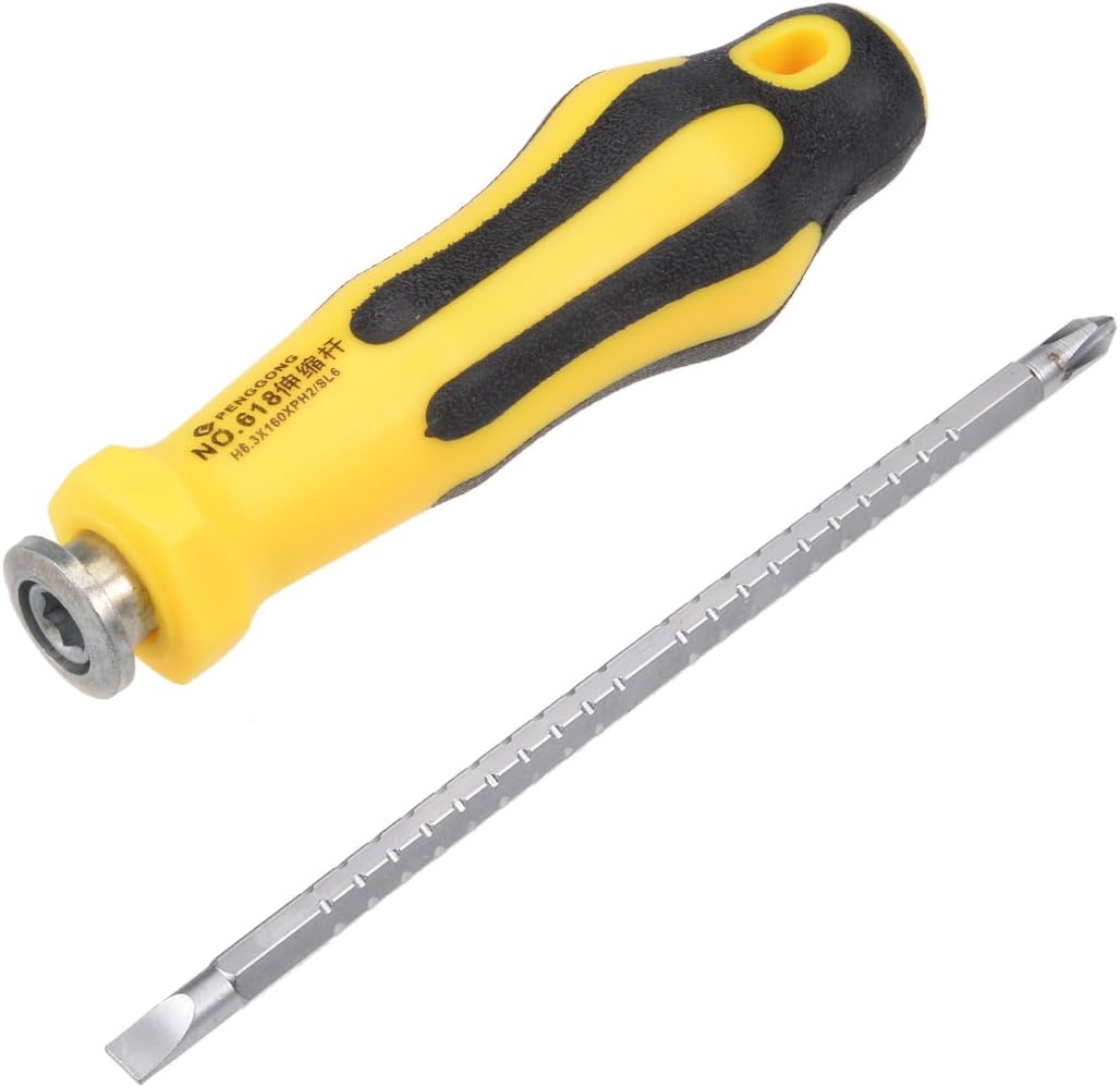 sourcing map 2 in 1 Schraubendreher verstellbar Länge #2 (PH2) 6,3mm