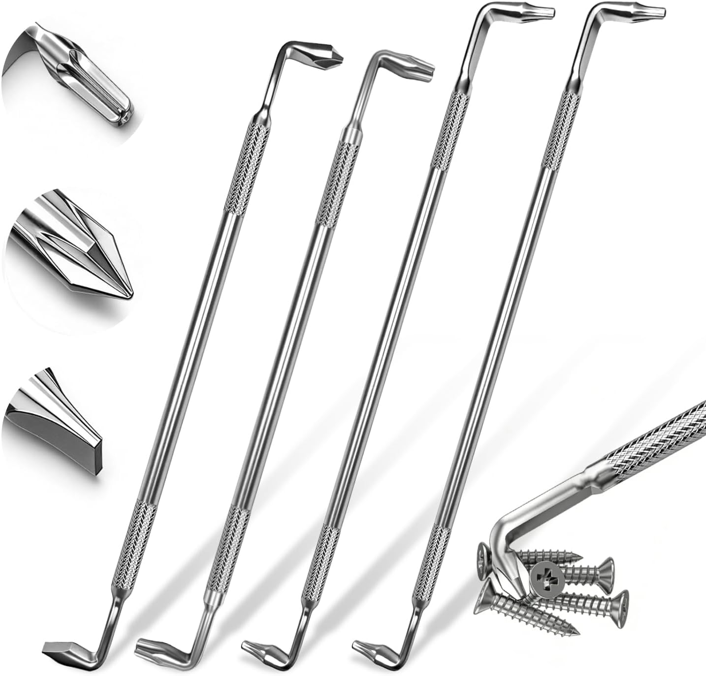 4 Stück 90° Winkelschrauber Set Magnetisch Offset Schraubendreher