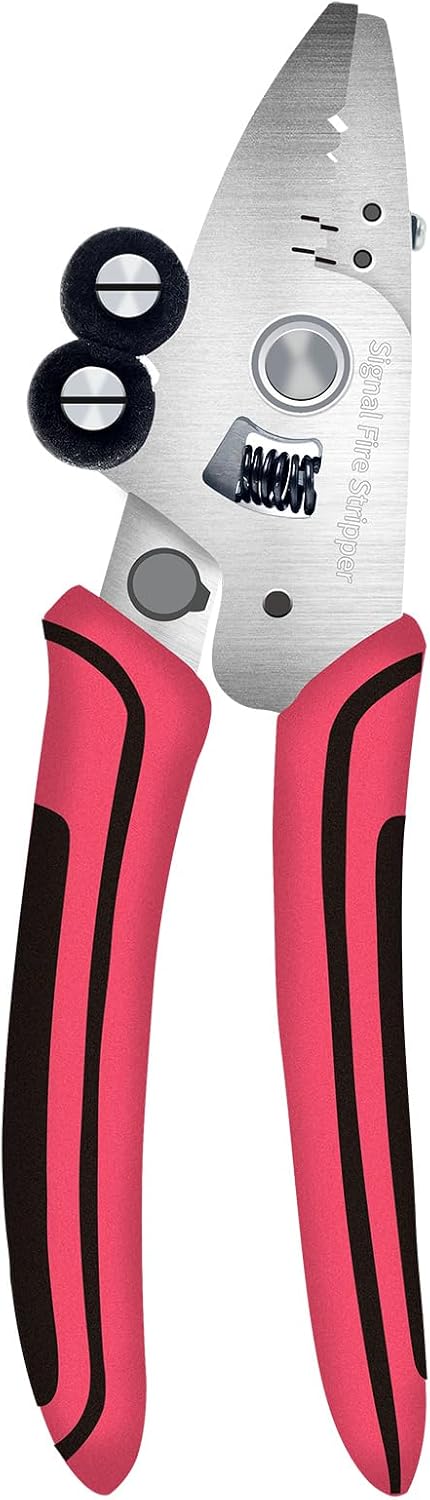 Signal Fire 8 in 1 Glasfaser-Abisolierwerkzeug Mit Seitenschneider - Elektriker-Werkzeug Zum Abisolieren, Schneiden Und Reinigen Von Glasfaserkabeln