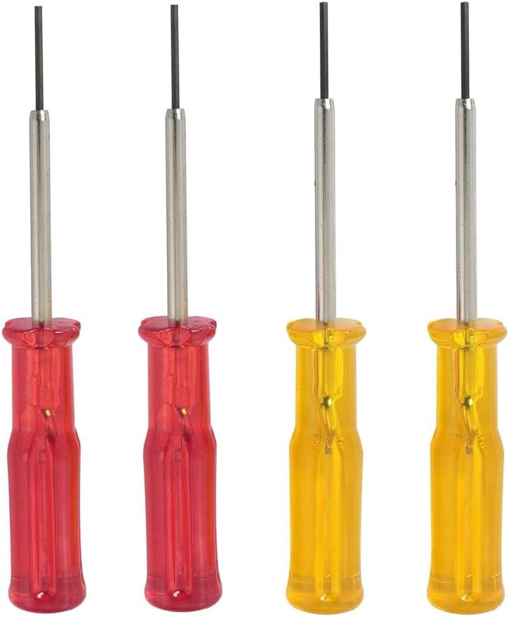 4-teiliges Overlock-Schraubendreher-Set, Sechskant-Schraubendreher-Nadel-Set für industrielle Overlock-Maschinen (2 Stück, rot, 1,5 mm, 2 Stück, gelb, 1,6 mm)