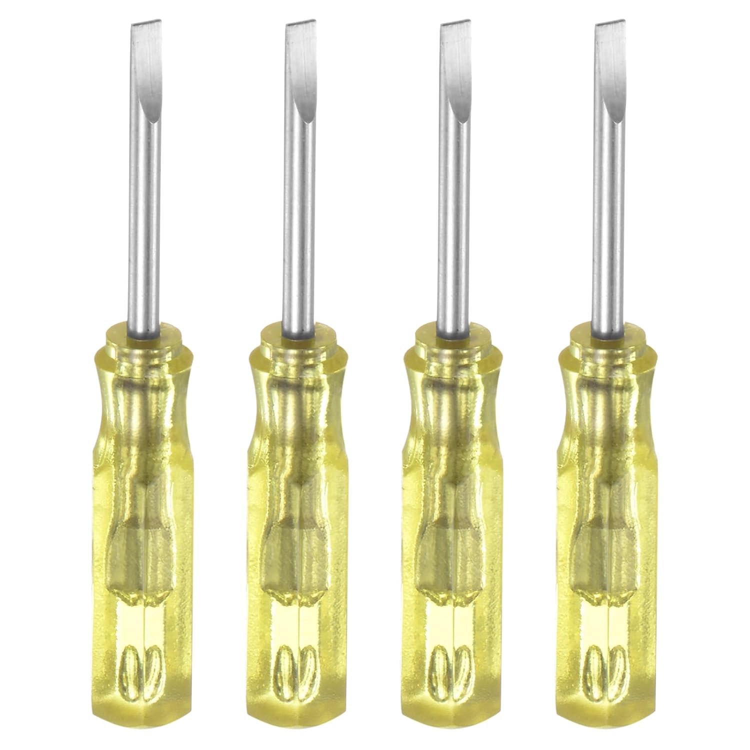 QUARKZMAN 8 Stück SL2.0 Mini Schlitzschraubendreher Set Kleine Schraubenzieher Set 2mm Magnetisch Schlitzkopf 45mm Länge Feinmechaniker Schraubendreher Set für Reparatur Werkzeug Set, Gelb