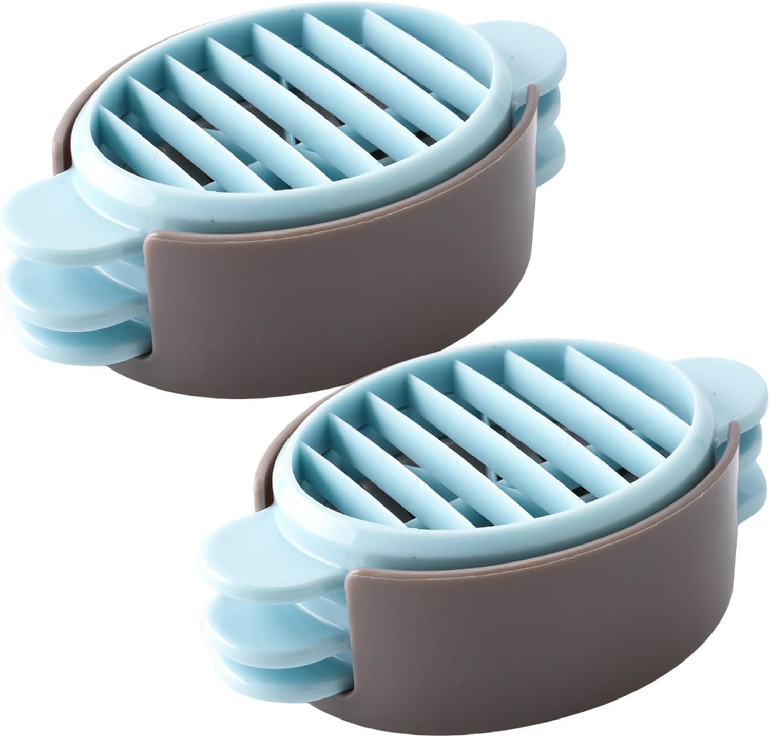 2 Stück Eierschneider – 3-in-1 Eierschneider Für Hartgekochte Eier, Multifunktionaler Eierschneider, Eierschneider Für Gekochte Eier, Erdbeere, Banane (Gelb)