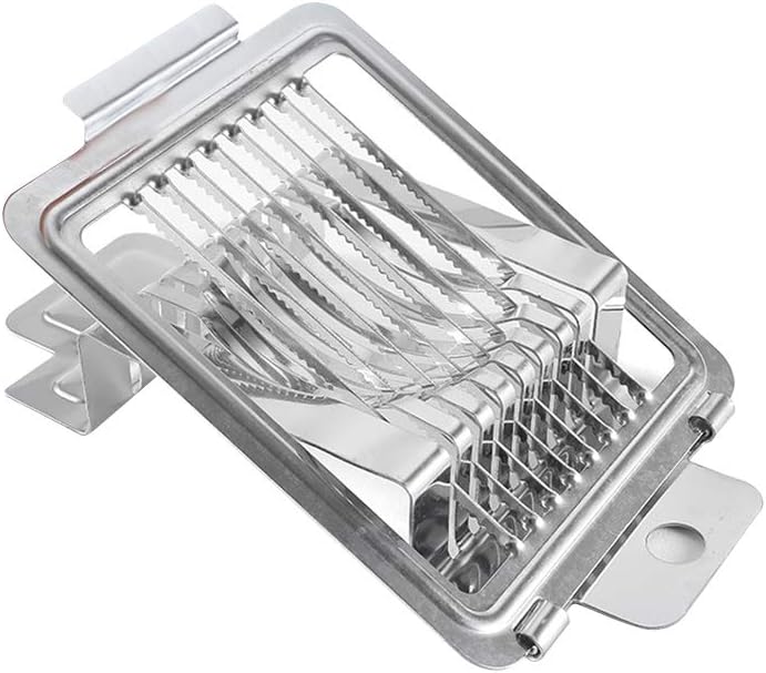 Home Kitchen Eierschneider Edelstahl Draht Ei 3 in 1 Multifunktionaler Eierschneider Schneider mit Edelstahldraht Schneidlinie zum Schneiden von gekochten Eiern, Salaten, Erdbeeren (Silber)