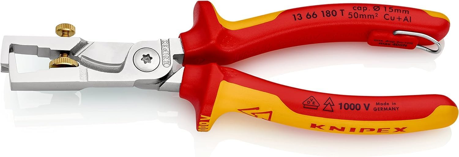 KNIPEX StriX Abisolierzange mit Kabelschere, 13 66 180 T