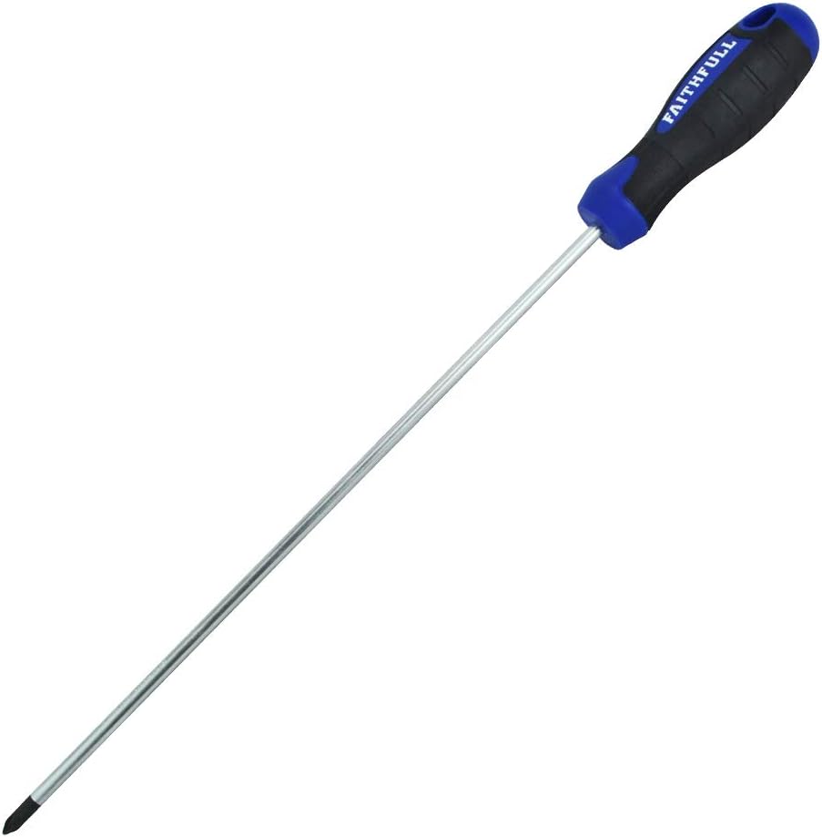 Faithfull - Pozidriv Soft-Grip-Schraubendreher 2pz x 250mm Long Reach - FAISDPZ2L