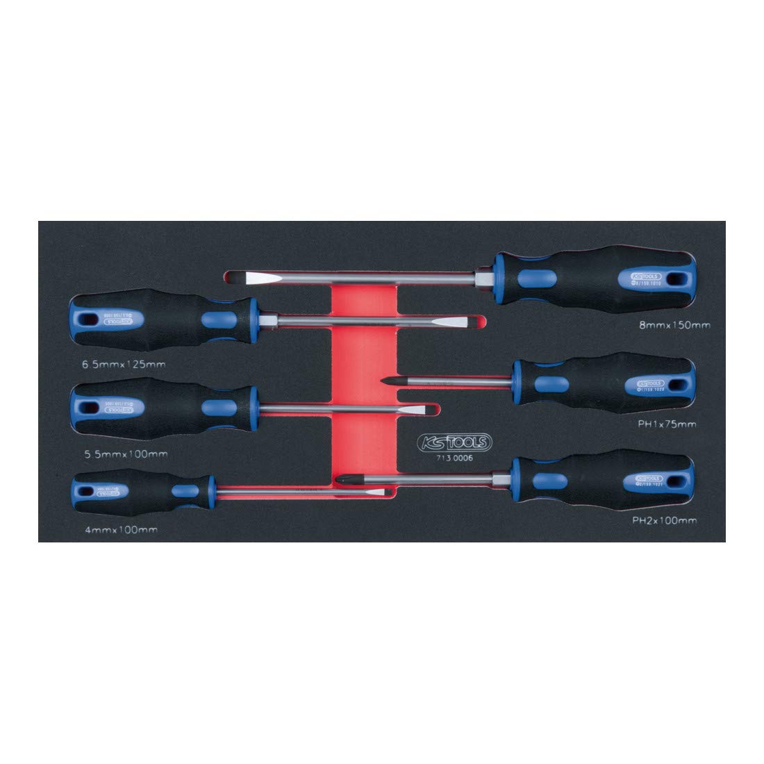 KS-Tools Ergotorque+ Schraubendreher-Satz PH, 6-tlg., 1/3 Systemeinlage