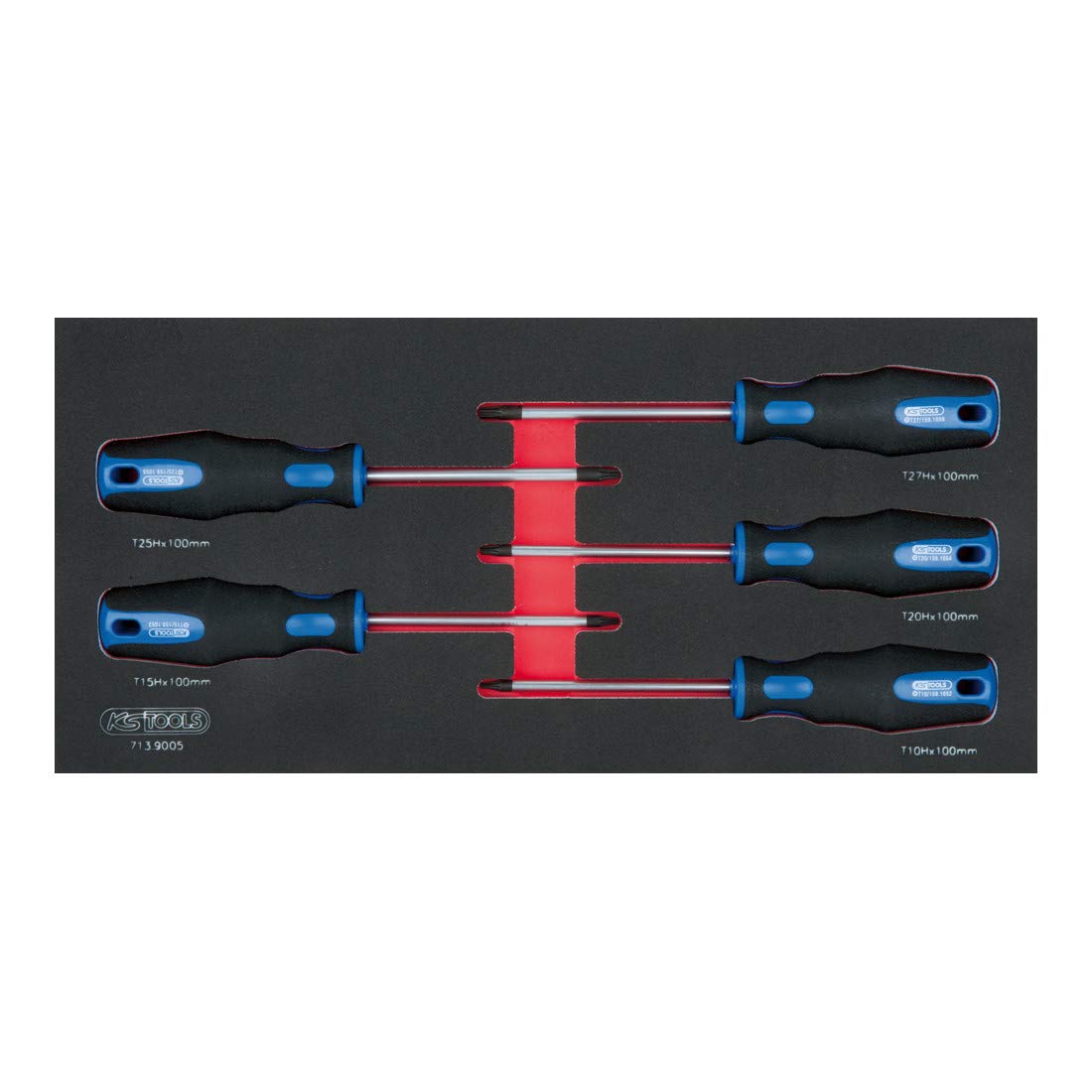 KS Tools SCS ERGOTORQUEplus Schraubendreher-Satz, Torx, Bohrung, 5-tlg. in 1/3 Systemeinlage