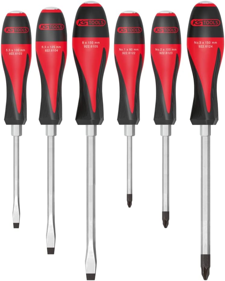 KS Tools 922.6120 ultimatemax Box von 6 Schraubendreher 3,5 bis 8 mm PZ1, PZ3