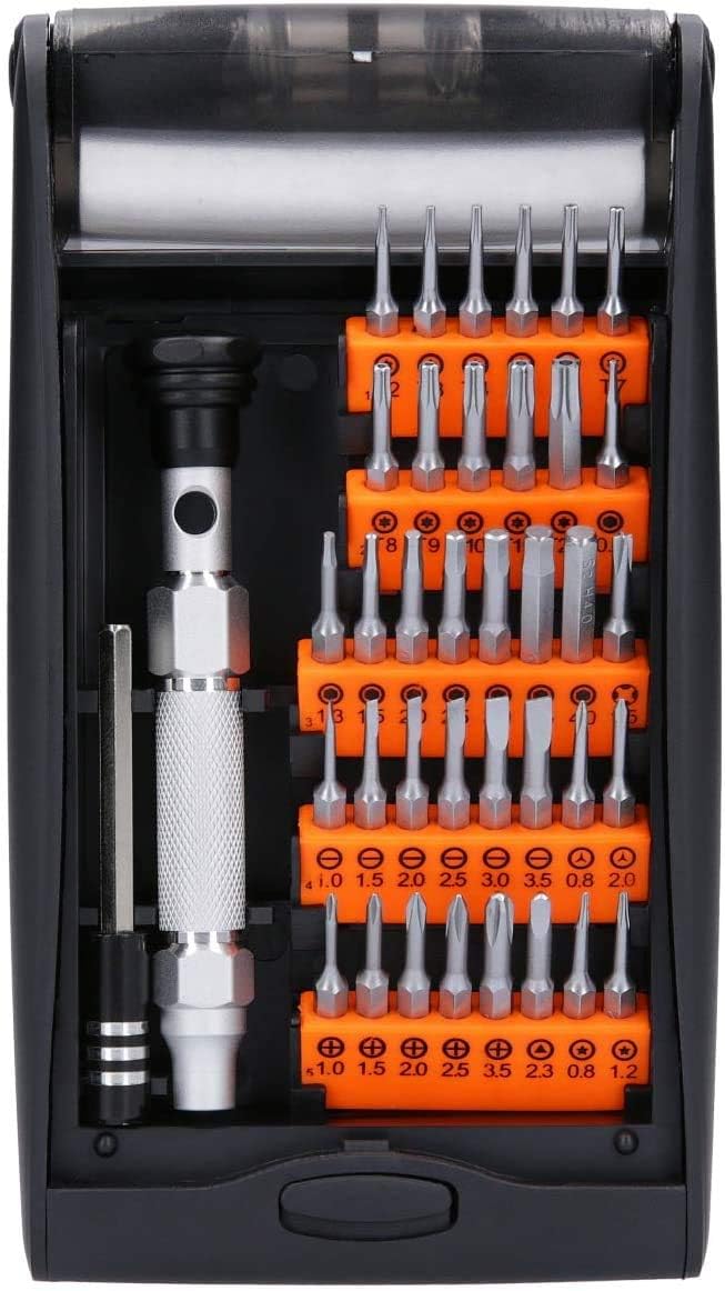 WellCut Präzisions-Mehrzweck-Schraubendreher-Bit-Set mit 60 mm Verlängerungsstange, 94 mm Aluminiumgriff, 38-teilig (?WC-MPS38U)