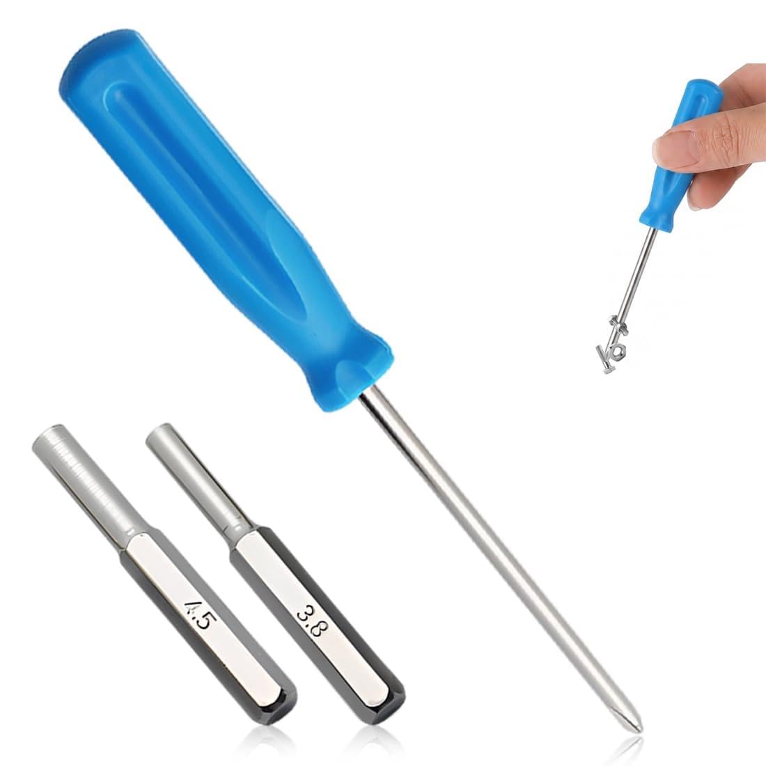3-teiliges Gamebit Sicherheits Schraubendreher Set, 3.8/4.5 mm Sicherheits-Schraubendreher und 3 mm Drehschraubendreher-Werkzeuge für offene Reparatur, SNES, NES, N64 und Spielkartuschen