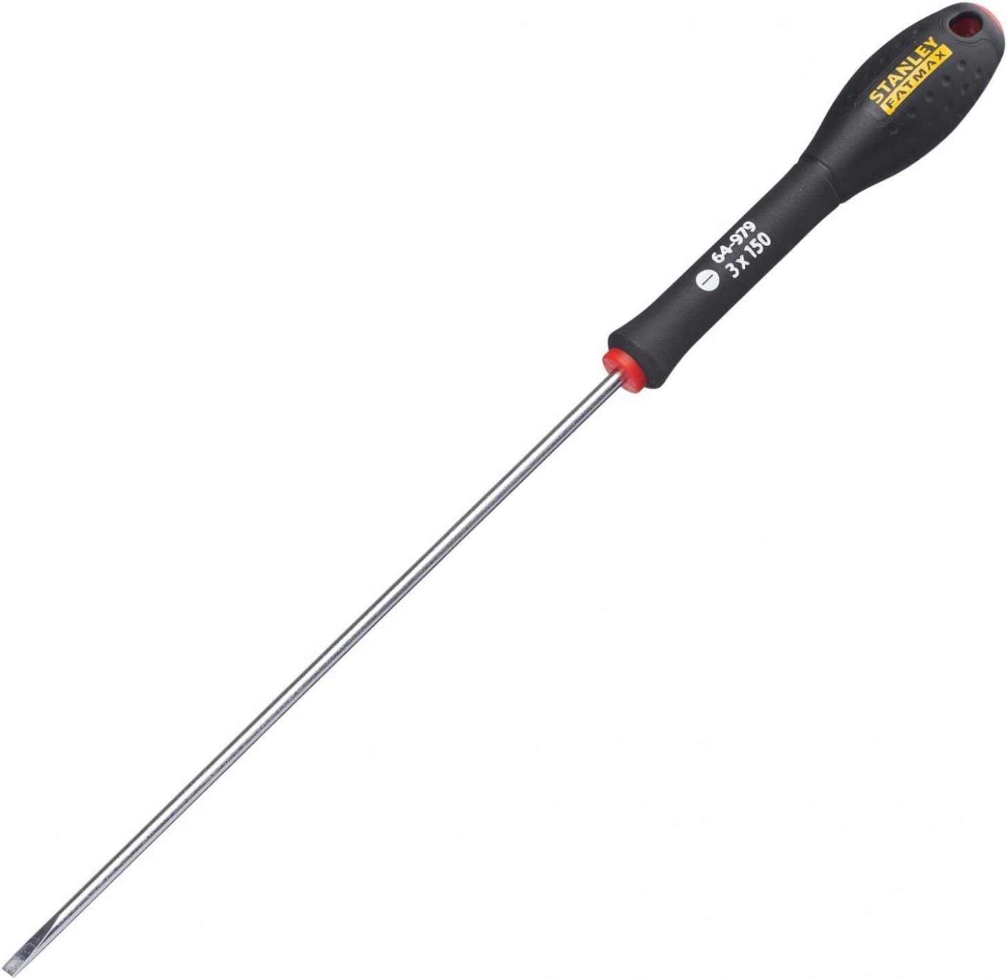 Stanley FatMax Schraubendreher Schlitz, Parallelspitze 3mm, 150mm Schwertlänge, Chrom-Vanadium, Soft-Grip, 0-64-979
