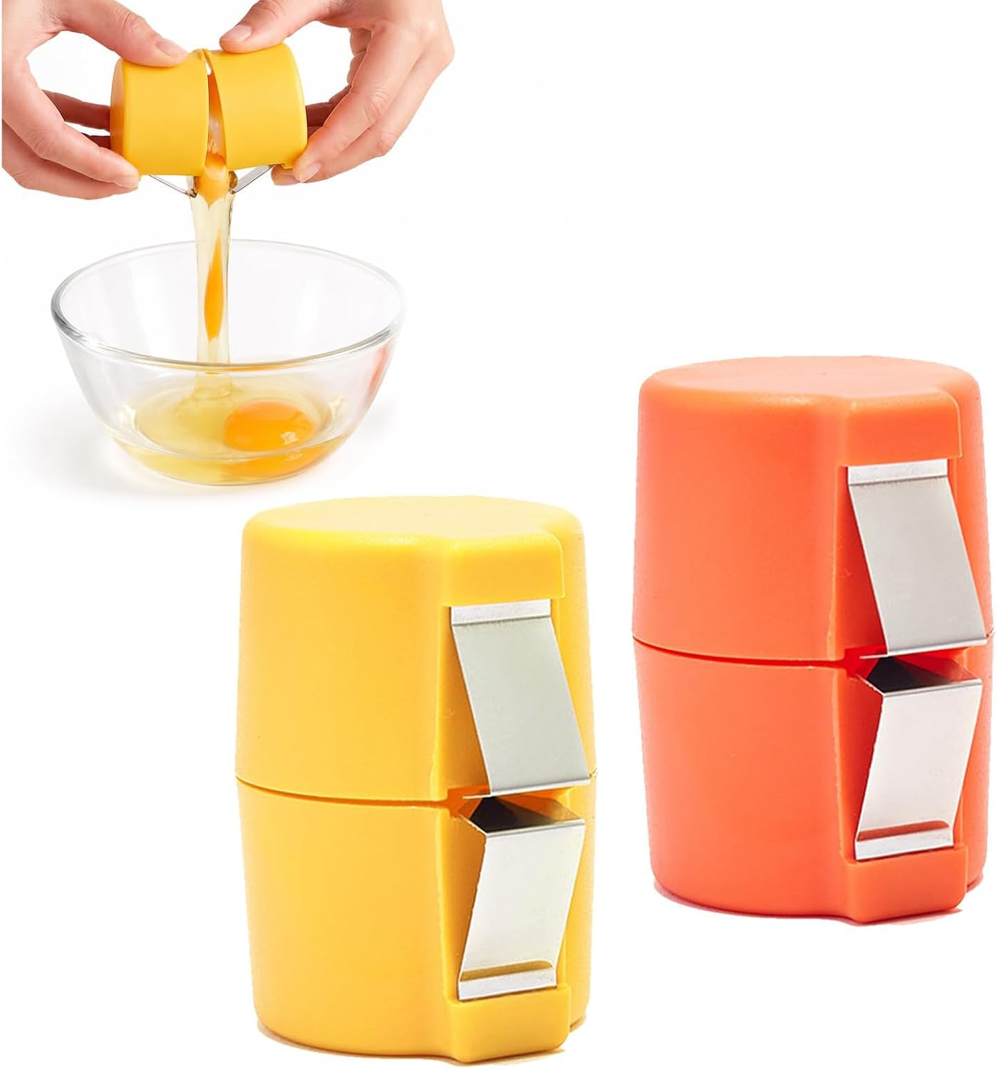 2PCS Eierschalenöffner,Hartgekochte Eierschäler,Tragbarer Eieröffner Einfacher Eierknacker Eiertrenner Eierschneider Edelstahl Eierbrecher Werkzeug für rohe Eier,für Rohe Eier & Gekochte,Küchenhelfer