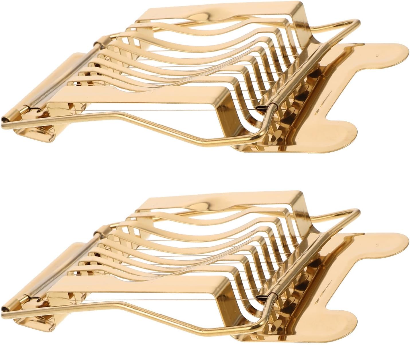 2 Stück Hand Eierschneider aus Edelstahl, Gold