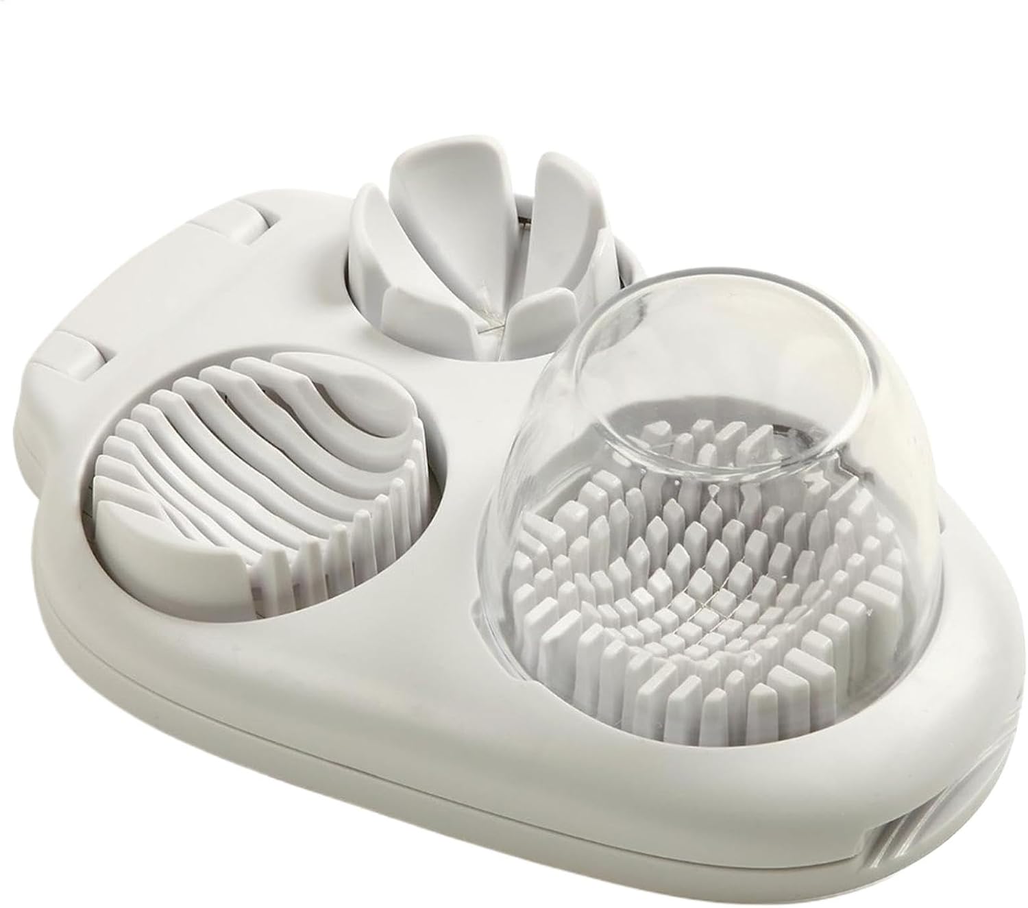 Eierschneider aus Edelstahl, Eischneidewerkzeug, 2 in 1 Eierschneider Metall aus 304 Edelstahl, Professional Egg Slicer Schneider, Edelstahl, Champignonschneider schneidet sauber und exakt, Küchenhelf