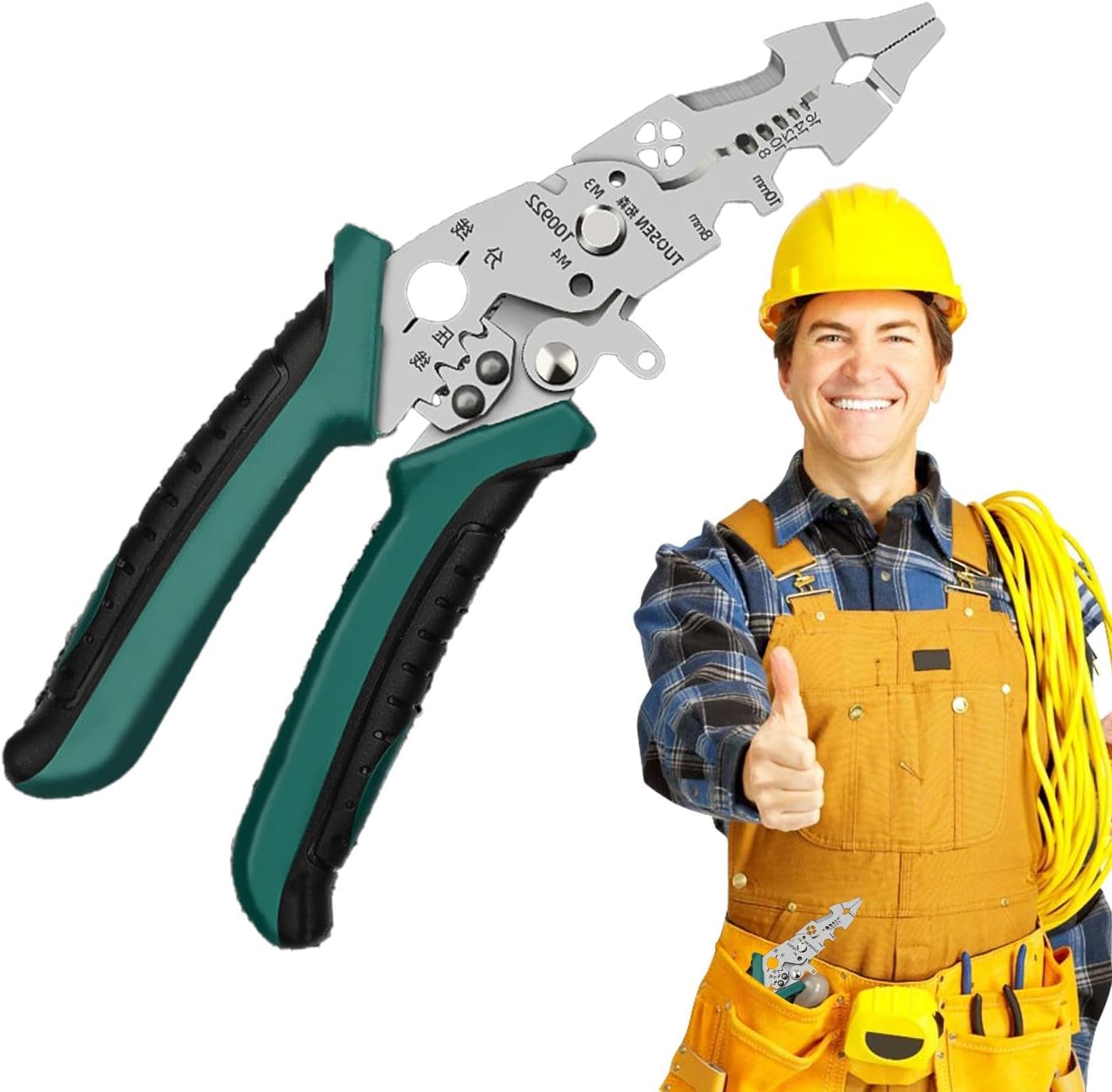 Crimper-Kabelschneiderzange, Abisolierzange und Crimpwerkzeug - Winkel-Abisolierwerkzeug | Präzise, ​​rutschfeste Handwerkzeuge mit komfortablem Griff und hoher Härte