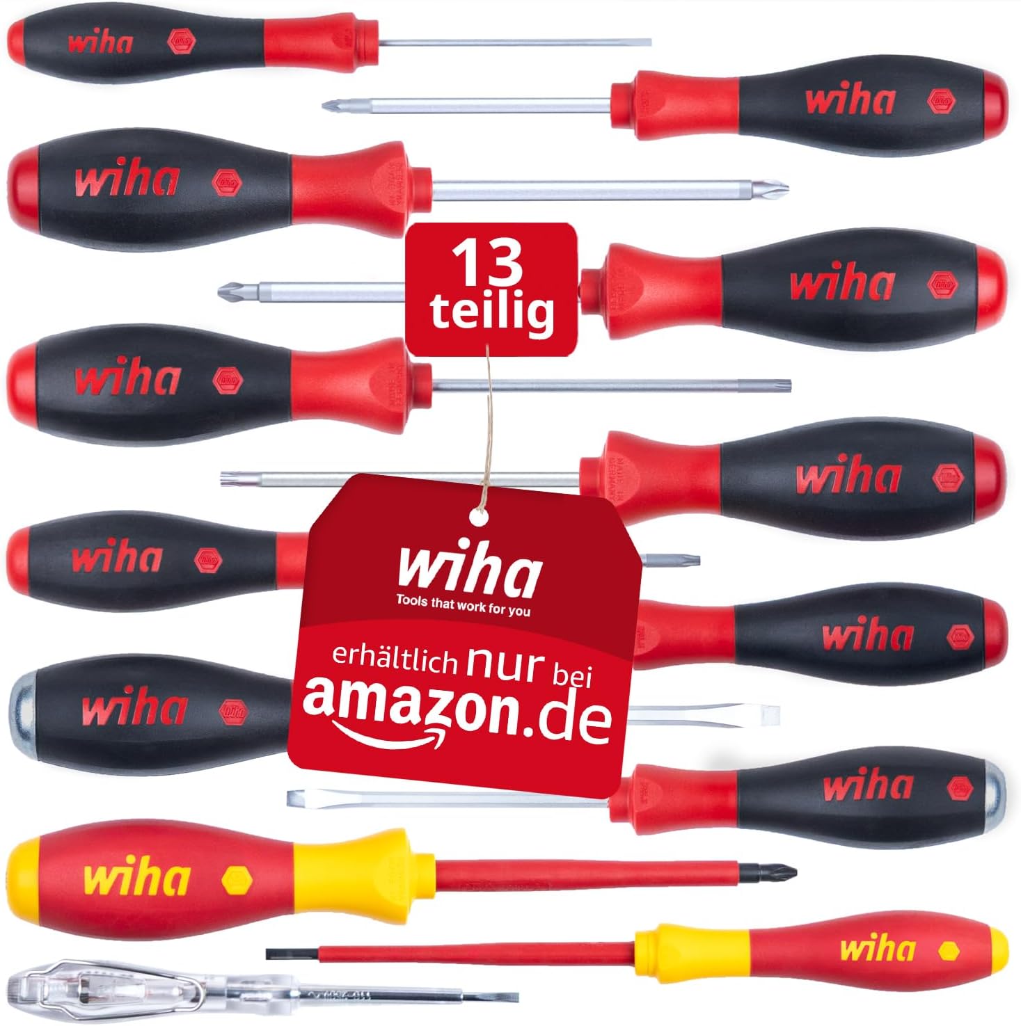 Wiha Schraubendreher Set 13-teilig I VDE geprüftes Werkzeug für Elektriker