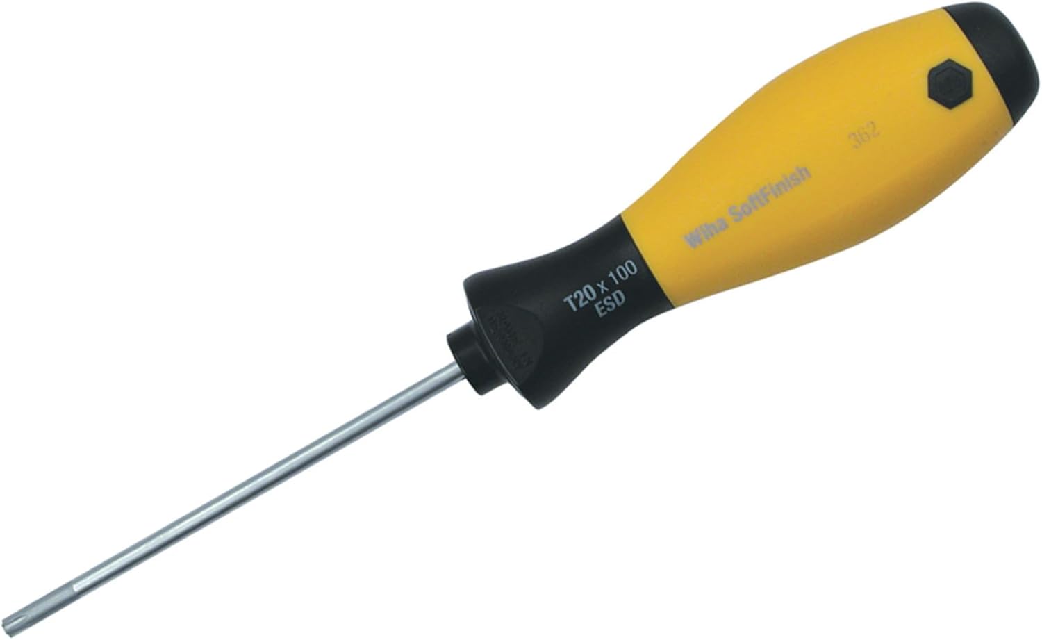 Wiha 36219 Torx Screwdriver, ESD Safe with SoftFinish Handle, T15 x 80mm by Wiha