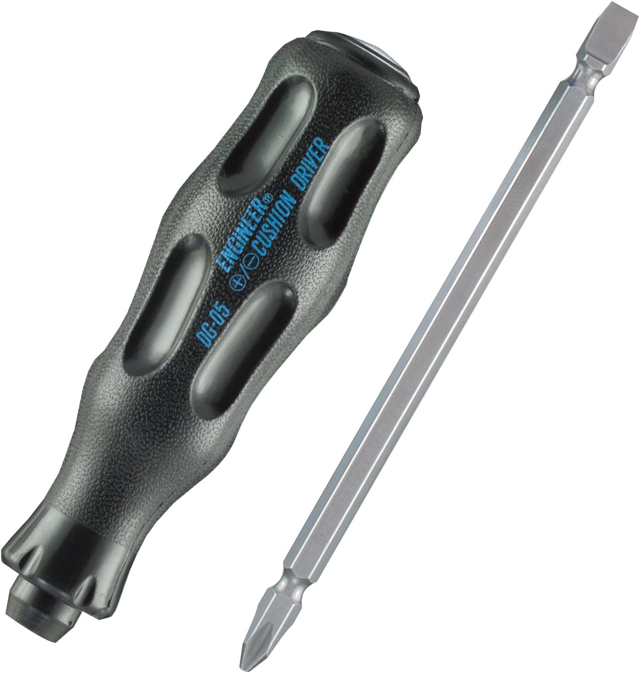 ENGINEER dg-05 2-in-1 Schraubendreher (wendbare Doppelklinge), Schwarz/Blau, 1 Stück