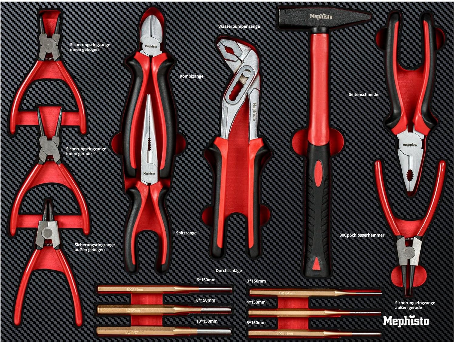 Mephisto Werkzeugeinlage Pro Line Schraubendrehersatz Set