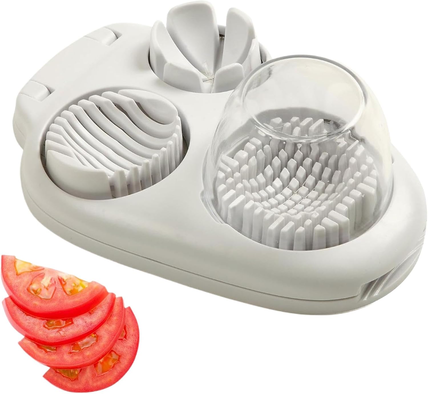 Eierschneider – Erdbeerschneider, Eierschneider, Eierschneider aus Edelstahl, multifunktionaler Traubenschneider, sicheres Küchengerät für Zuhause, Gastronomie, Partys, etc