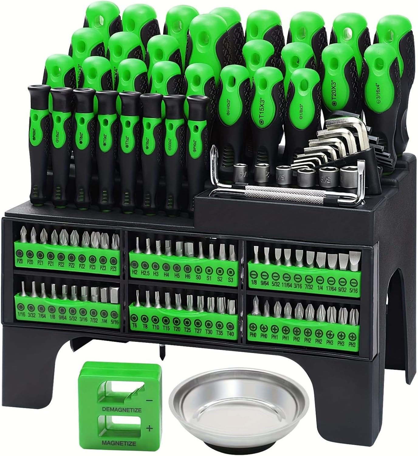 Schraubendreher Set, 118-teilig Magnetisch, Präzisions-Werkzeug mit Rack