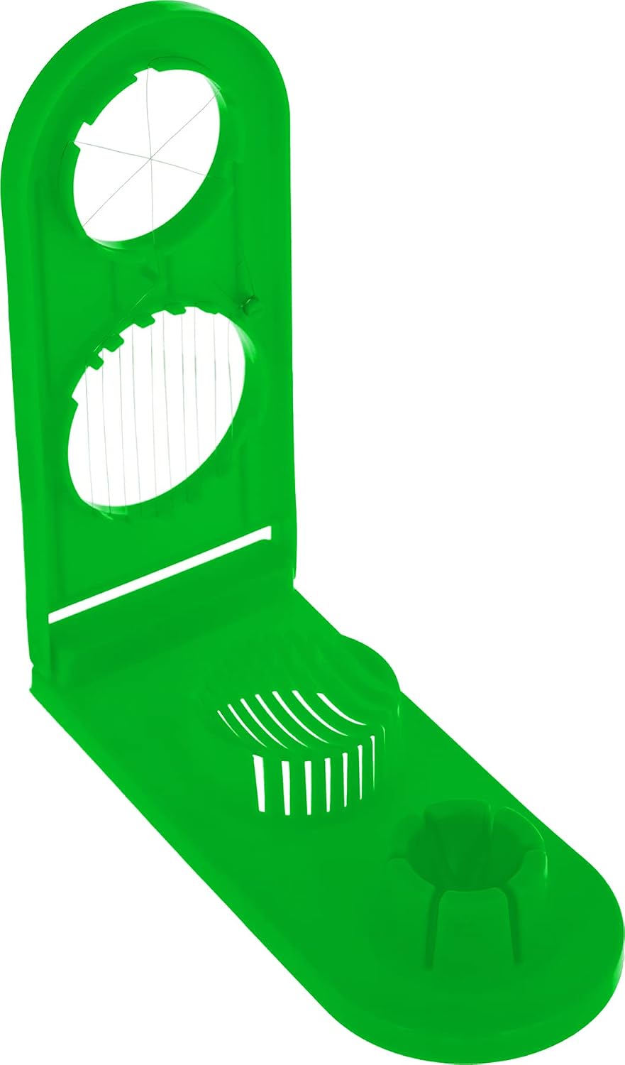Draht-Eierschneider mit Boden – 2 in 1 – Edelstahl hart gekochte Eier Schneider – Pilz-Keilschneider für Küche