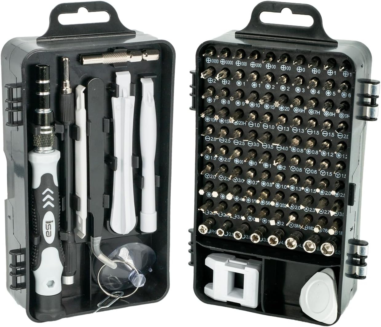 Intirilife 115-teiliges Set Präzision Werkzeug Schraubendreher Set - 16 x 10 x 5.5 cm - Feinmechanik Werkzeug Schraubenzieher Kit zur Reparatur von Smartphone Brille Laptop Tablet und vieles mehr