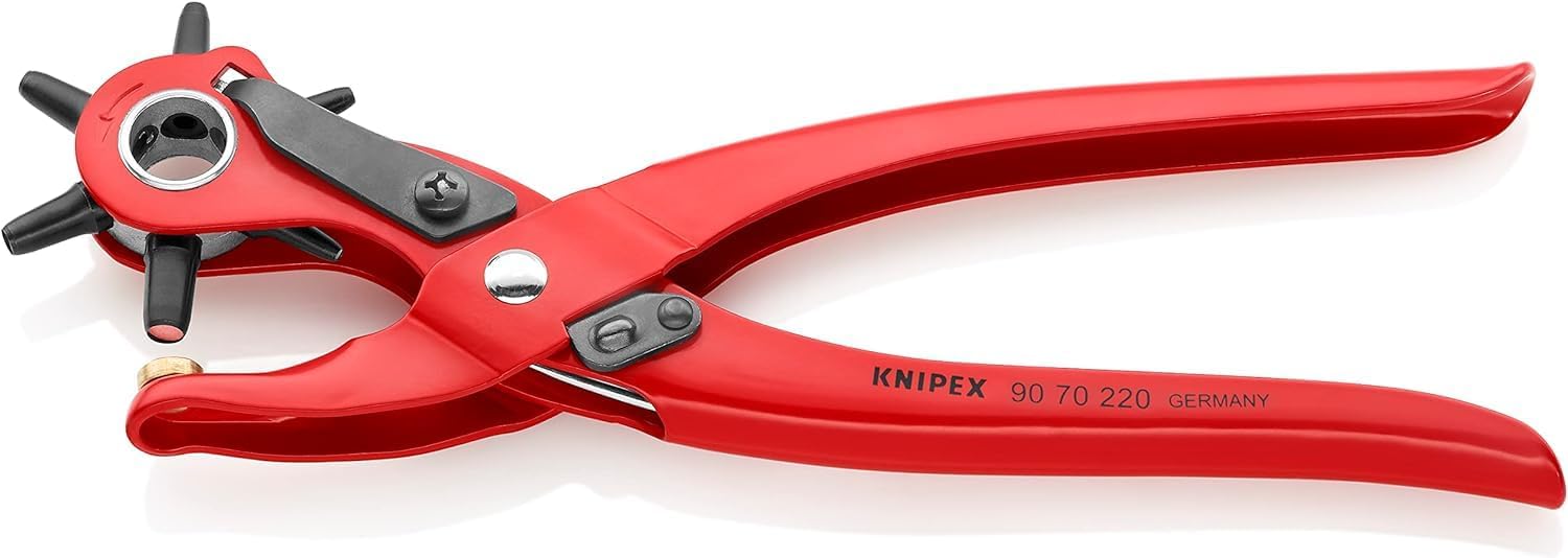 KNIPEX Revolverlochzange auf SB-Karte rot pulverbeschichtet, 90 70 220 SB