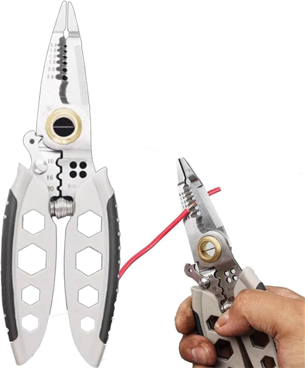 7-Inch Multipurpose Wire Stripper,Heavy Duty Multi-Purpose Electrical Wire Stripping Tool,4 in 1 Wire Strippers And Crimping Tool,Wire Cutter for Electrical Wire Cutter Stripping,Cutting and Crimping