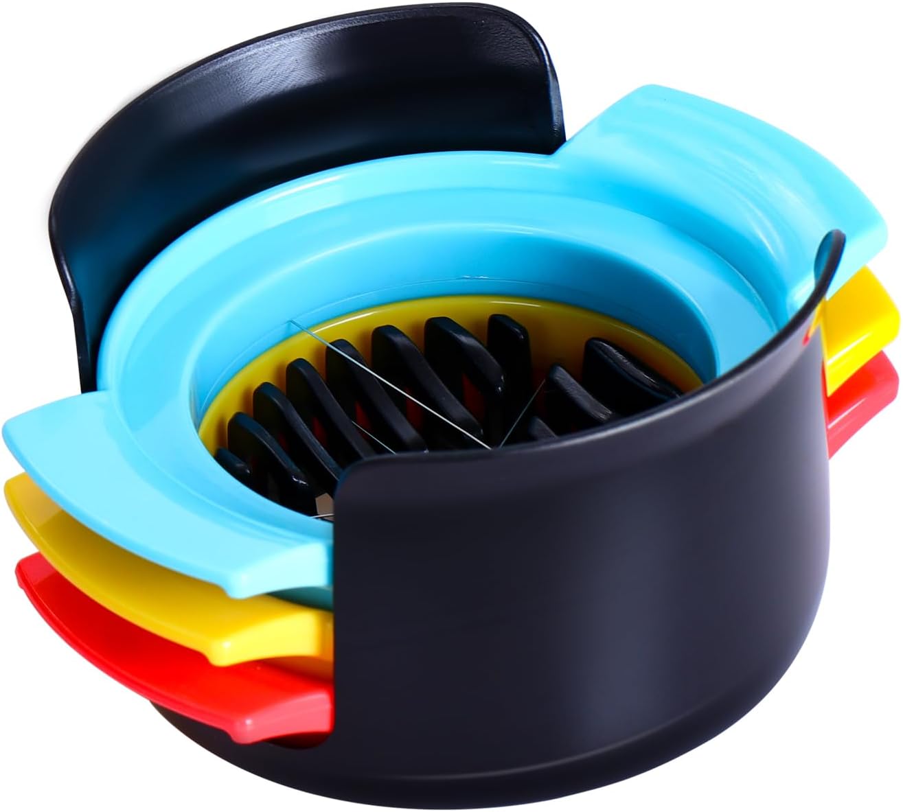 3 in 1 Edelstahl Eierteiler Egg Slicer Testsieger, für Gekochte Eier, Erdbeeren, Kiwi, Weiche Speisen