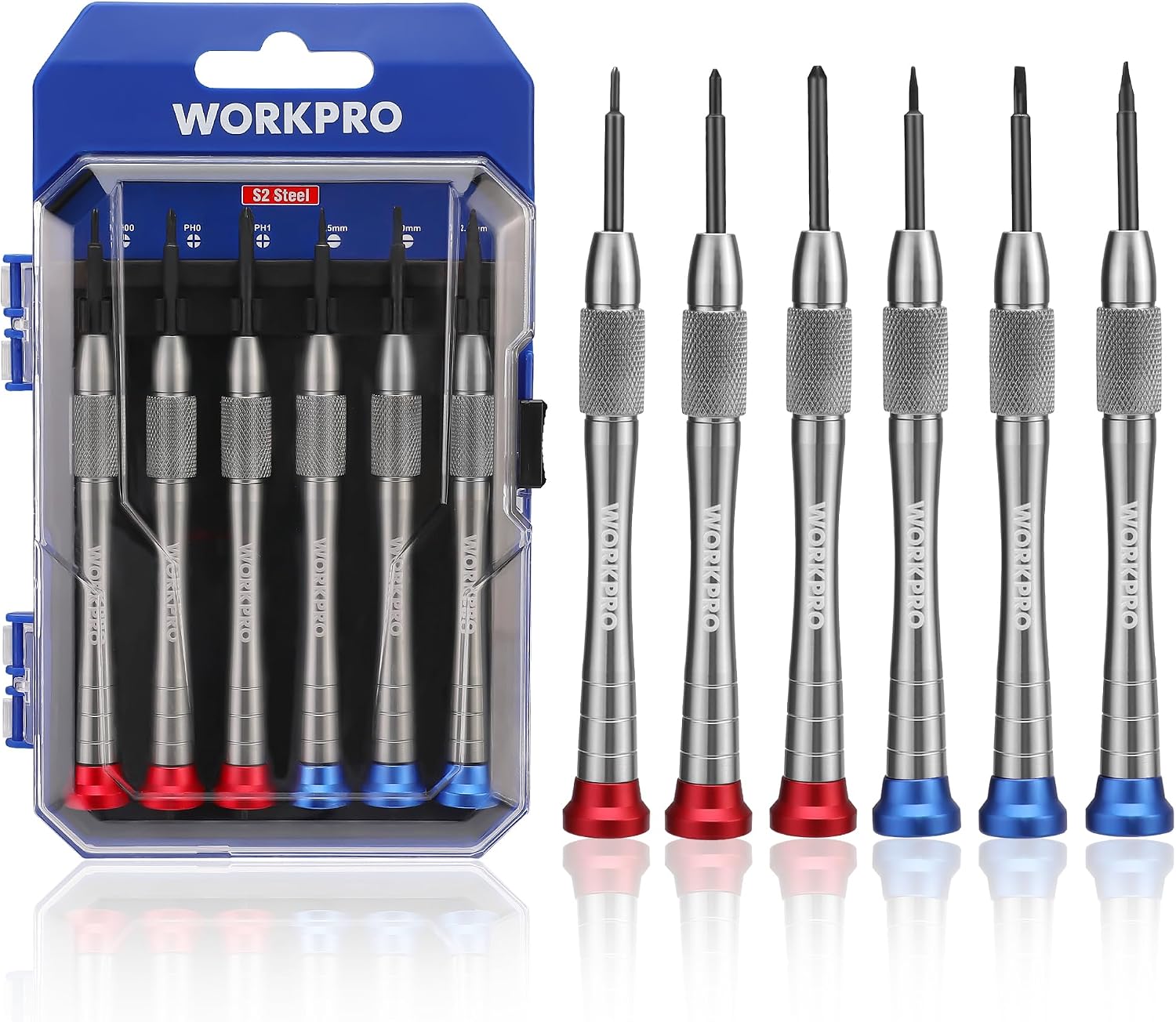 WORKPRO Mini Schraubenzieher Set 6-teilig, Feinmechaniker Schraubendreher