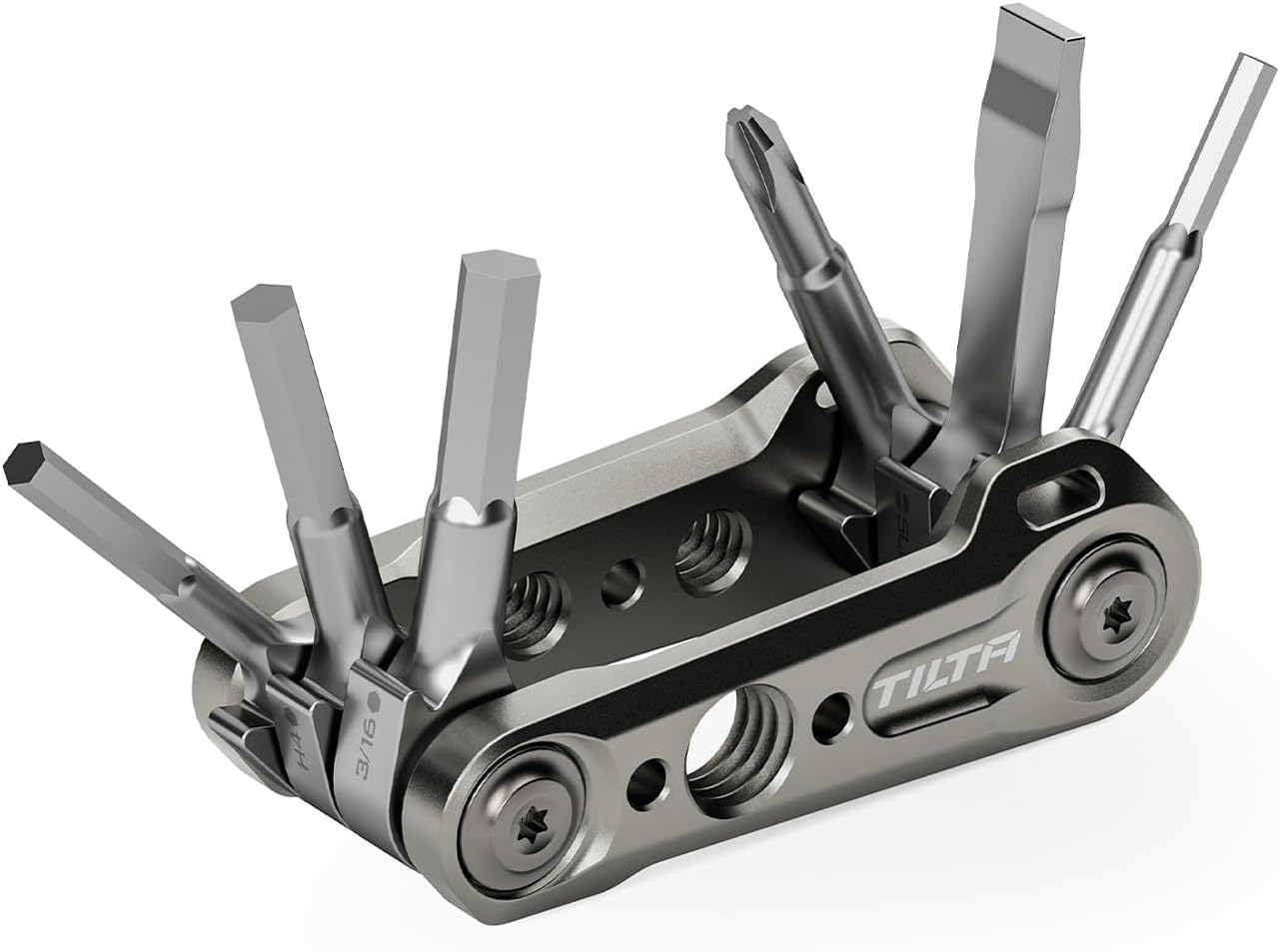 Tilta Multifunctional Mini Tool Kit, 6 in 1 klappbares Werkzeugset mit 6 Schraubenschlüsseln Schraubendreher für Kamera-Rig Robust und tragbar - Schwarz TA-MMT-B
