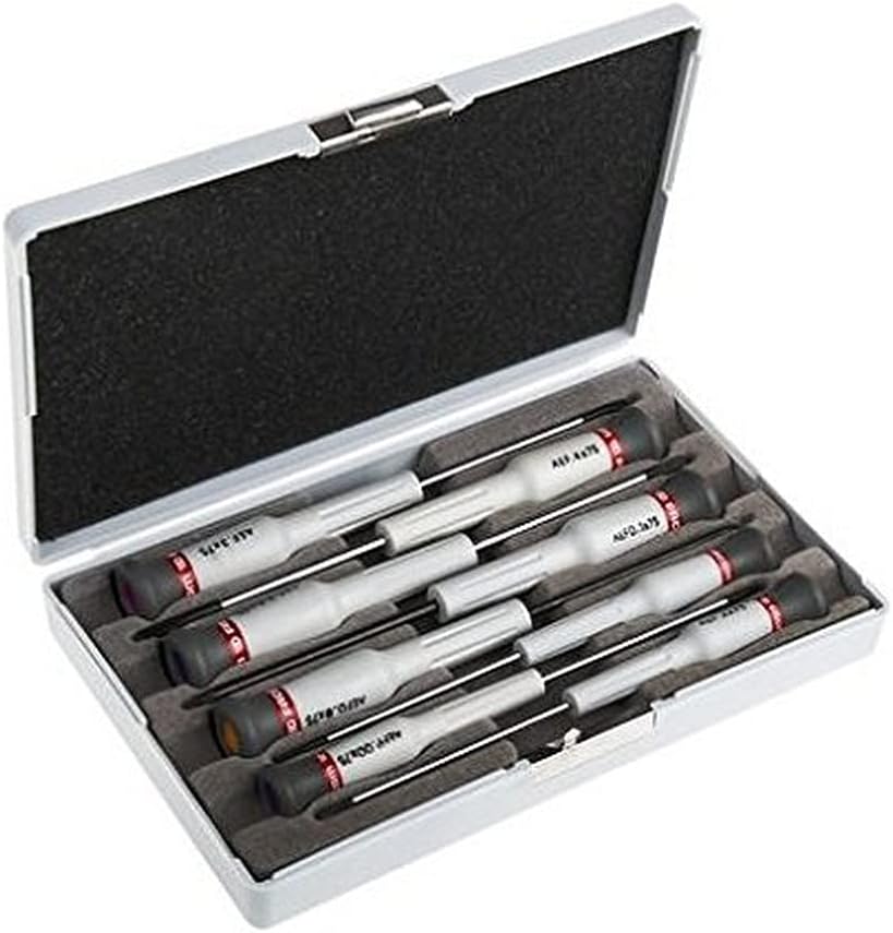 FACOM - Werkzeugkoffer mit 8 Schraubendreher-Bits Schlitz, Kreuz und Pozidriv - AEF.J6 - Präzisionsschraubendreher - 5 Schlitz-Bits, 1 Kreuz-Bit, 2 Pozidriv-Bits - Mit Aufbewahrungskoffer
