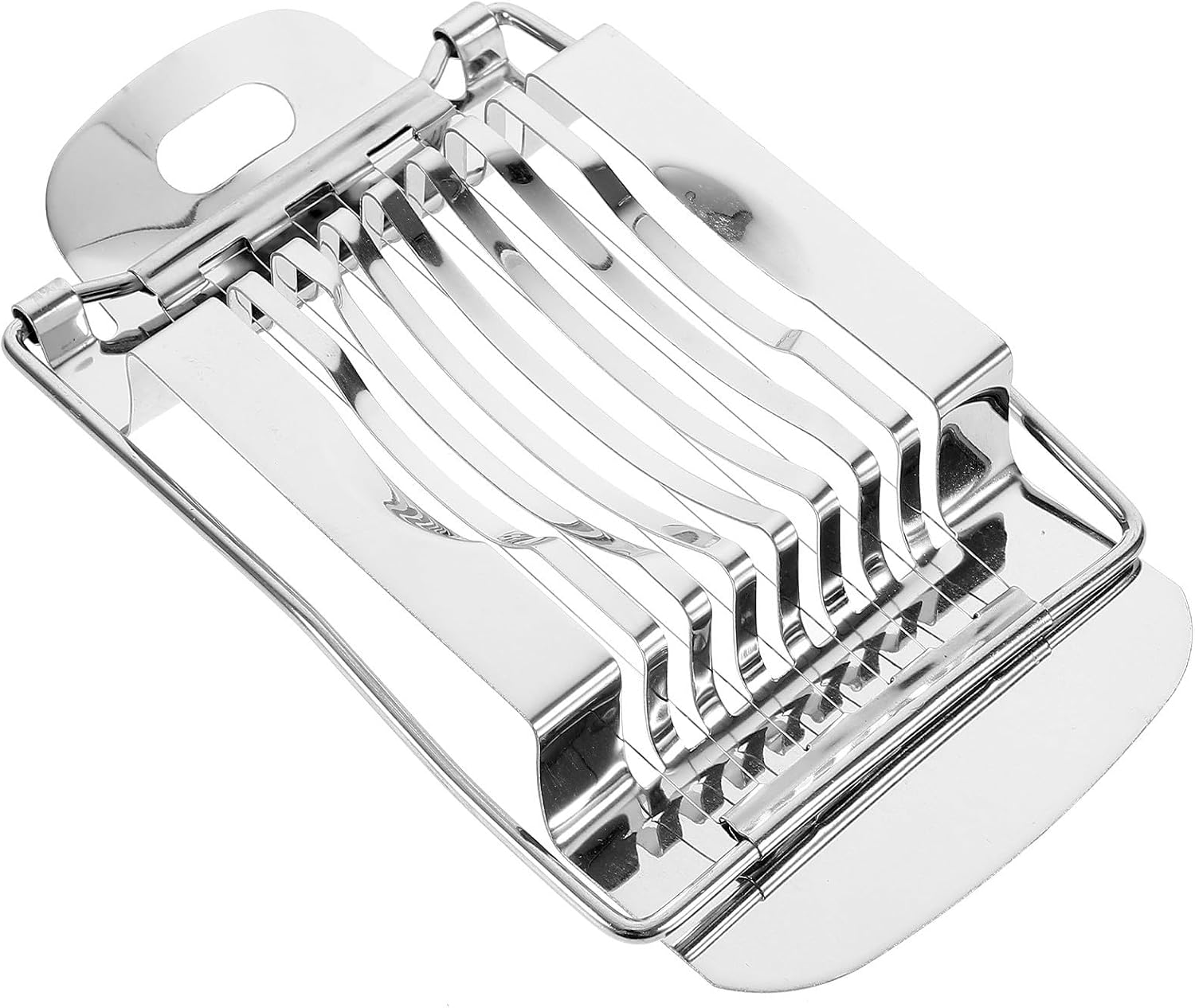 MAGICLULU Eierschneider Portable Ausführung Hand Eierschneider aus Edelstahl Silber Küchenhelfer für Gekochte Eier